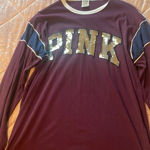 Pink Victoria’s Secret Bling Burgundy Tee